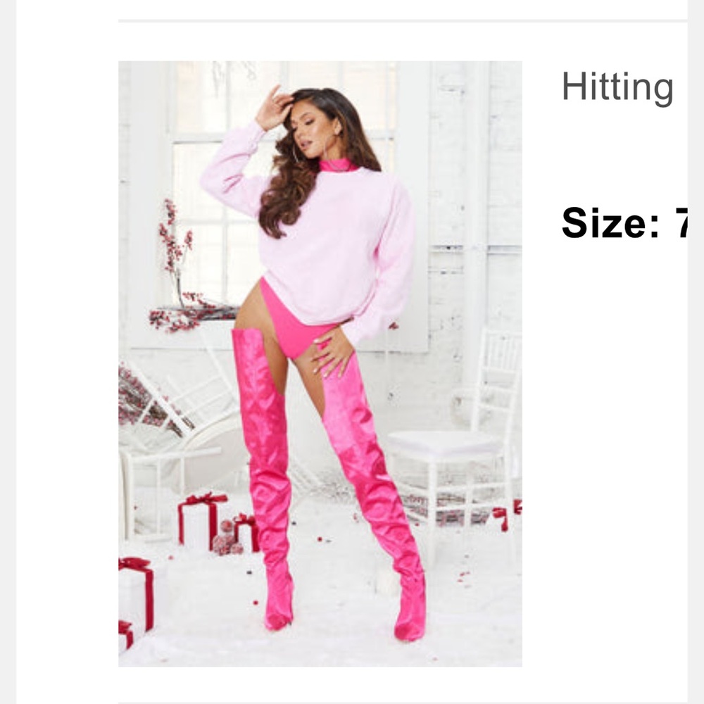 ✨Fashion Nova Pink Heeled Boots✨